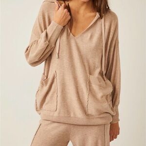 Free People Snuggle Season Hoodie & Jogger Set Oatmeal